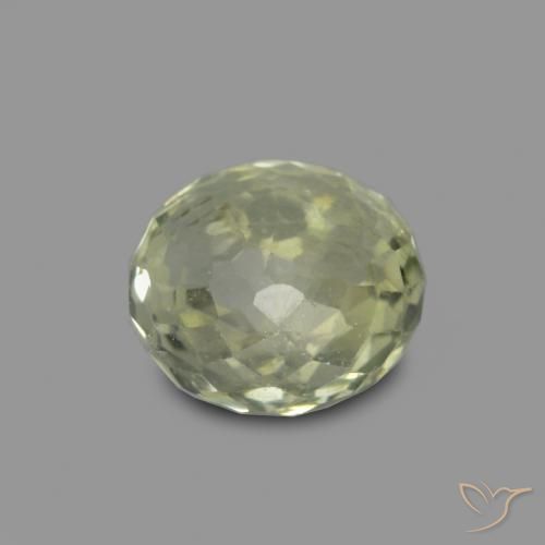 Safira Verde amarelado Natural 0.59ct, Redondo, VS-SI