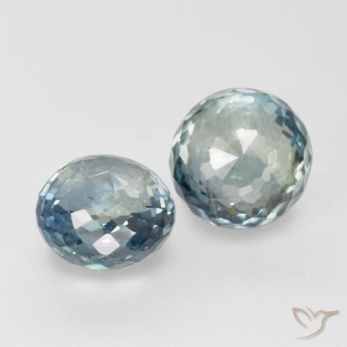 Pedras preciosas de Safira Azul esverdeado natural de 0.99 ct, Redondo, VS