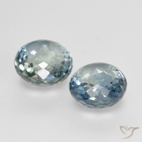 Pedras preciosas de Safira Azul esverdeado natural de 0.99 ct, Redondo, VS
