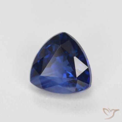 Safira Azul escuro Natural 0.53ct, Trilhão, VS