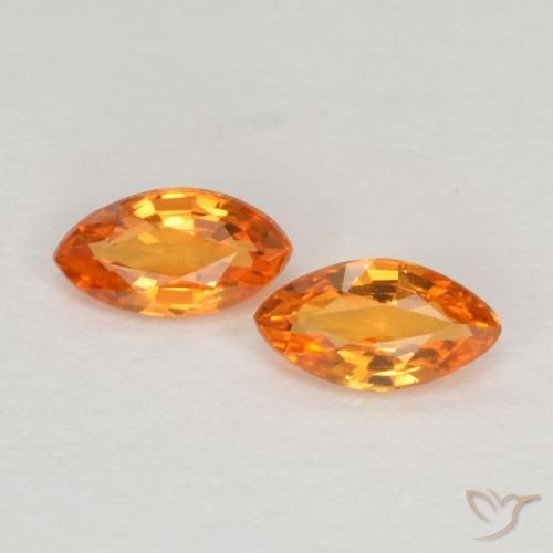 0.37ctw Natural Laranja brilhante Safira, Marquesa, VVS-VS