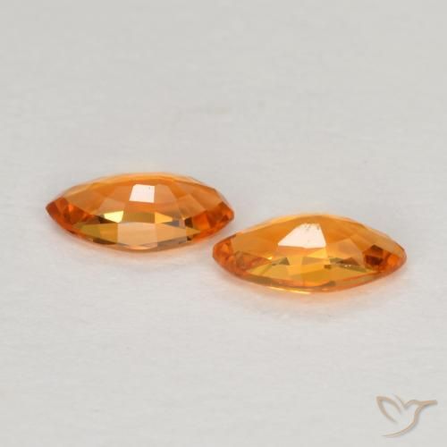 Pedras preciosas de Safira Laranja brilhante natural de 0.37 ct, Marquesa, VVS-VS