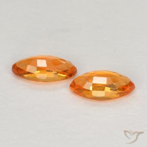 Pedras preciosas de Safira Laranja brilhante natural de 0.39 ct, Marquesa, VVS-VS
