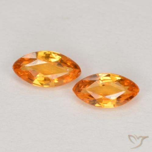 0.39ctw Natural Laranja brilhante Safira, Marquesa, VVS-VS