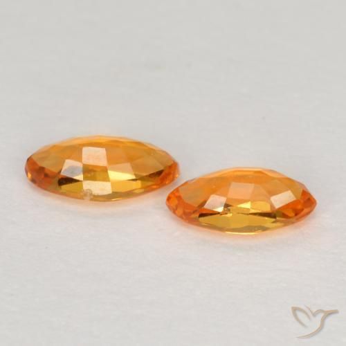 Pedras preciosas de Safira Laranja brilhante natural de 0.39 ct, Marquesa, VVS-VS