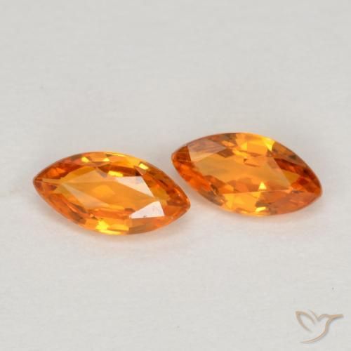 Pedras preciosas de Safira Laranja brilhante natural de 0.40 ct, Marquesa, VVS-VS