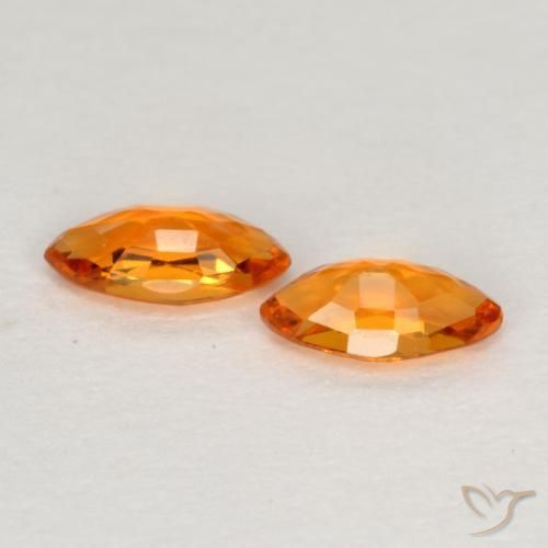 Pedras preciosas de Safira Laranja brilhante natural de 0.40 ct, Marquesa, VVS-VS