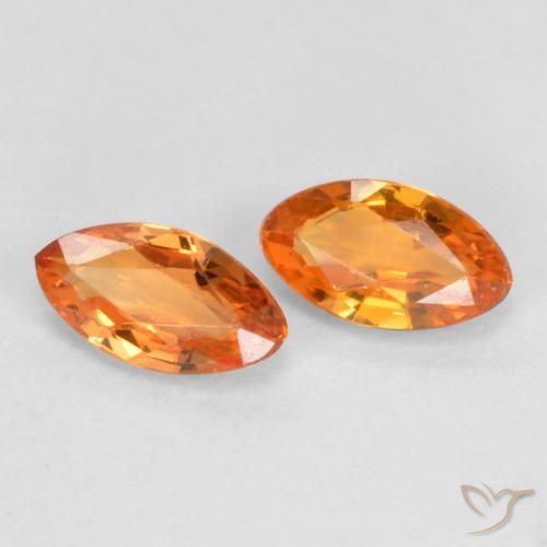 Pedras preciosas de Safira Laranja brilhante natural de 0.40 ct, Marquesa, VVS-VS