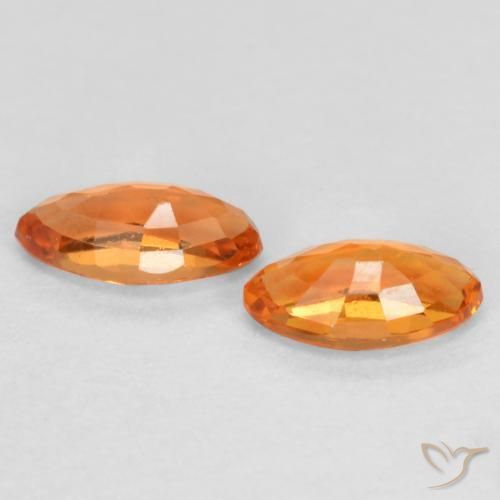 Pedras preciosas de Safira Laranja brilhante natural de 0.40 ct, Marquesa, VVS-VS
