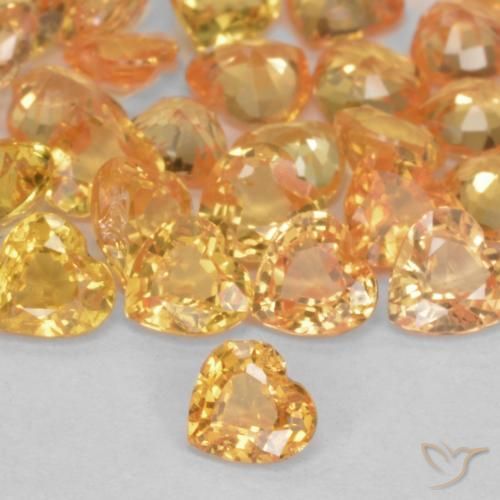 Safira Laranja-Ouro Natural 0.25ct, Coração, VS