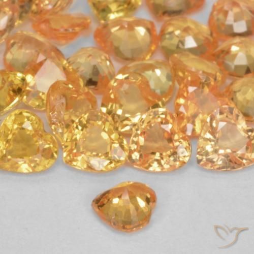 Safira Laranja-Ouro Natural 0.25ct, Coração, VS