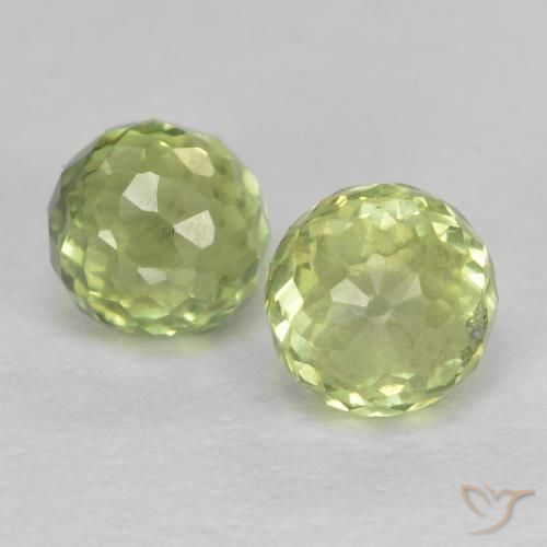 Pedras preciosas de Safira Verde amarelado natural de 1.04 ct, Redondo, VS