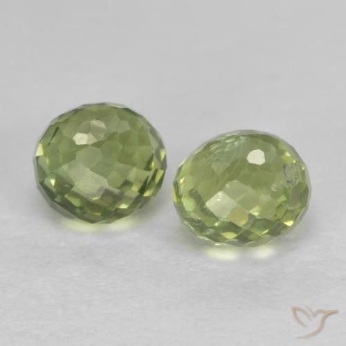 Pedras preciosas de Safira Verde amarelado natural de 1.04 ct, Redondo, VS