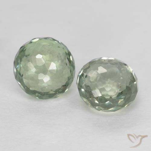 Pedras preciosas de Safira Verde acinzentado natural de 0.91 ct, Redondo, VS