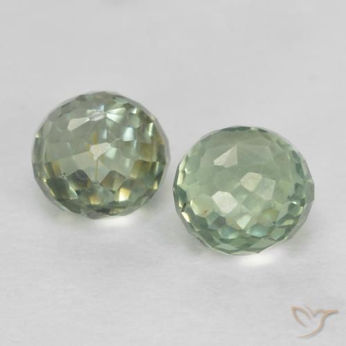 Pedras preciosas de Safira Verde Floresta Claro natural de 1.09 ct, Redondo, VS