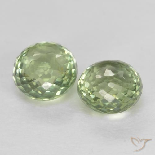 Pedras preciosas de Safira Verde Sábio Muito Claro natural de 1.02 ct, Redondo, VS