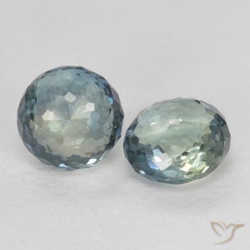 Pedras preciosas de Safira Azul-esverdeado natural de 0.74 ct, Redondo, VS