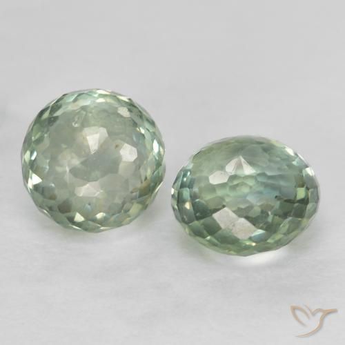 Pedras preciosas de Safira Verde muito claro natural de 1.06 ct, Redondo, VS