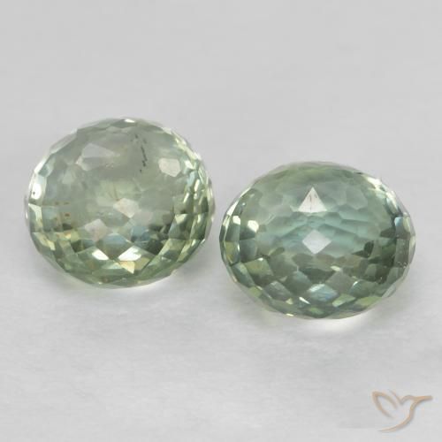 Pedras preciosas de Safira Verde muito claro natural de 1.06 ct, Redondo, VS