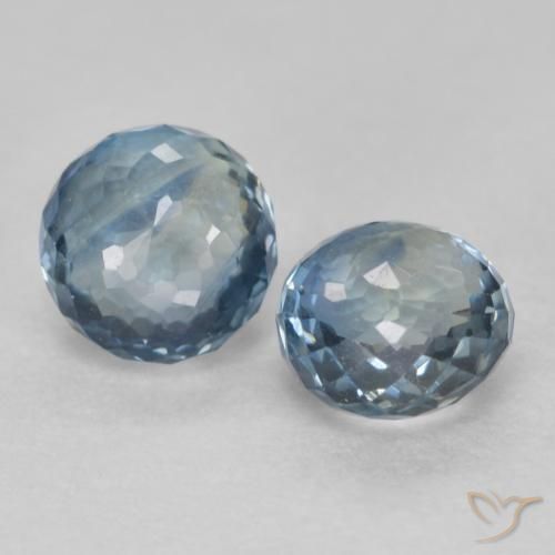 Pedras preciosas de Safira Azul esverdeado natural de 0.86 ct, Redondo, VS