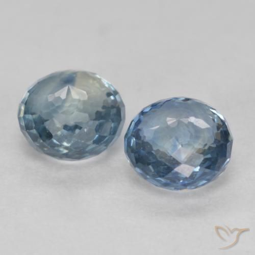 Pedras preciosas de Safira Azul esverdeado natural de 0.86 ct, Redondo, VS