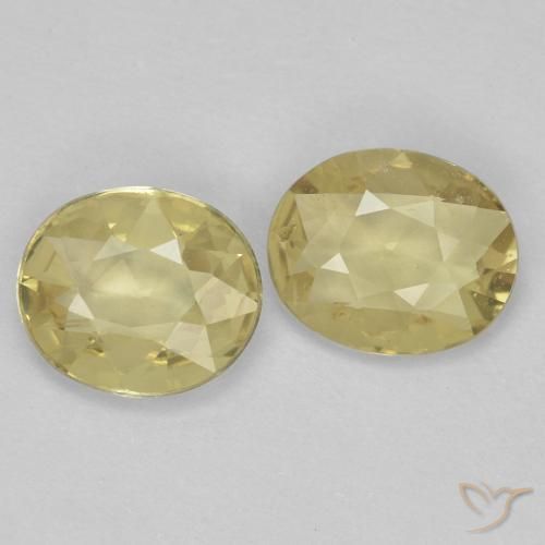 Pedras preciosas de Safira Luz amarela natural de 1.02 ct, oval, VVS-VS