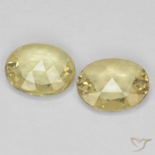 Pedras preciosas de Safira Luz amarela natural de 1.02 ct, oval, VVS-VS