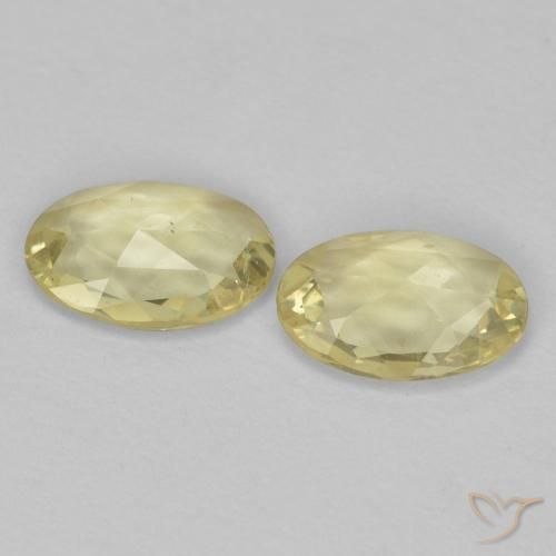 Pedras preciosas de Safira Amarelo Dijon muito claro natural de 0.78 ct, oval, VVS-VS