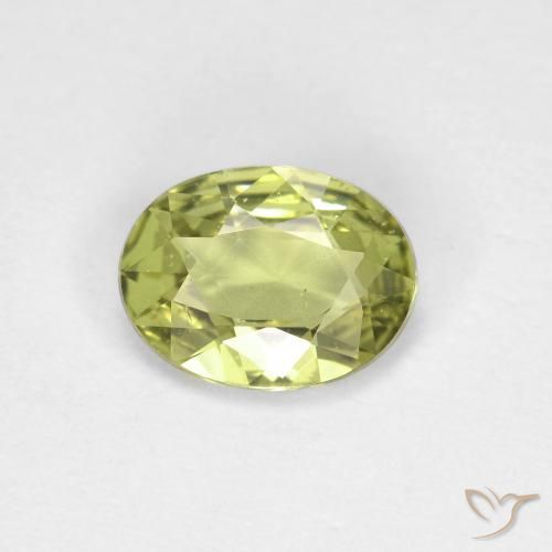 0.79ct Natural Verde amarelado Safira, oval, VS
