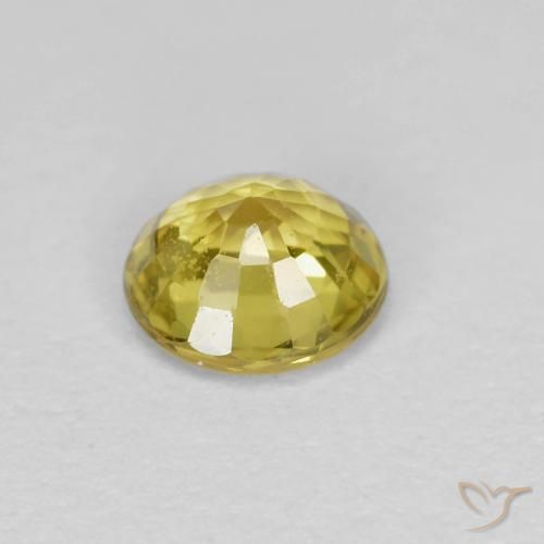 Safira amarelo médio Natural 0.42ct, Redondo, VS