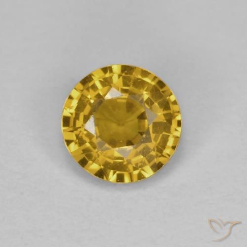 0.42ct Natural Laranja Dourado Profundo Safira, Redondo, VVS-VS