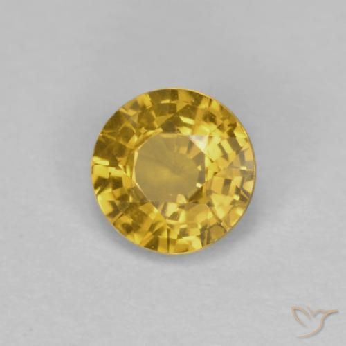 Safira Laranja Dourado Profundo Natural 0.42ct, Redondo, VVS-VS