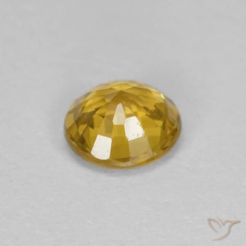 Safira Laranja Dourado Profundo Natural 0.42ct, Redondo, VVS-VS
