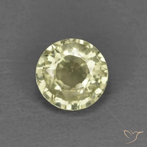 0.41ct Natural Amarelo claro médio Safira, Redondo, VS