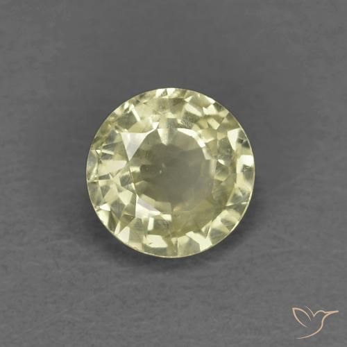 Safira Amarelo claro médio Natural 0.41ct, Redondo, VS