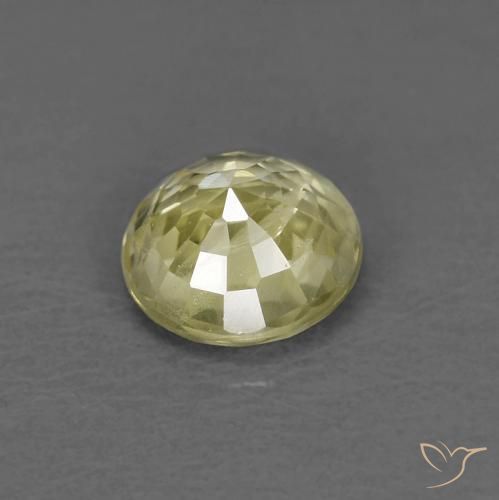 Safira Amarelo claro médio Natural 0.41ct, Redondo, VS