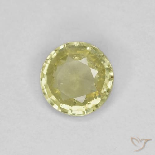 Safira Amarelo claro médio Natural 0.37ct, Redondo, VS