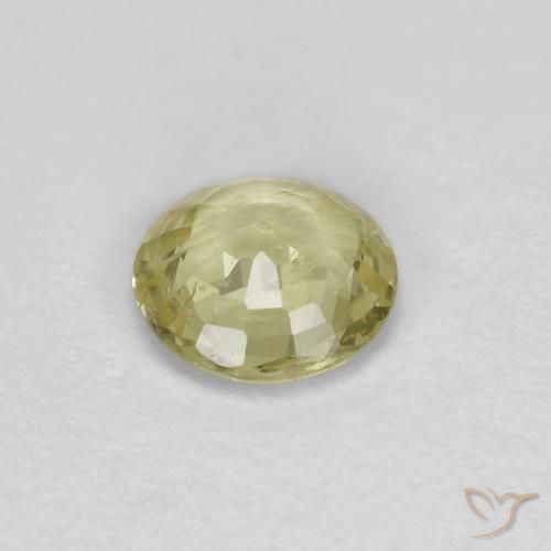 Safira Amarelo claro médio Natural 0.37ct, Redondo, VS