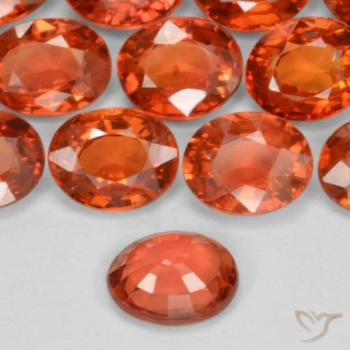 Safira vermelho intenso Natural 0.45ct, oval, VS