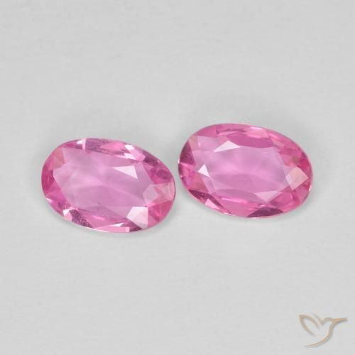 Pedras preciosas de Safira rosa médio natural de 0.77 ct, oval, VVS-VS