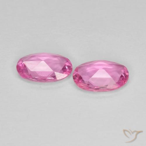 Pedras preciosas de Safira rosa médio natural de 0.77 ct, oval, VVS-VS