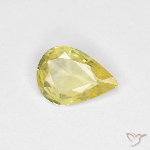 0.45ct Natural Luz amarela Safira, Formato de pêra, VVS
