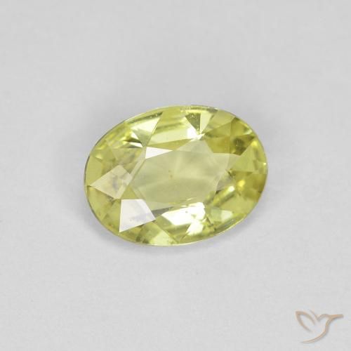 Safira Amarelo Esverdeado Claro Natural 0.66ct, oval, VS