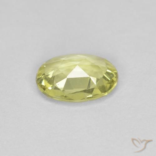 Safira Amarelo Esverdeado Claro Natural 0.66ct, oval, VS