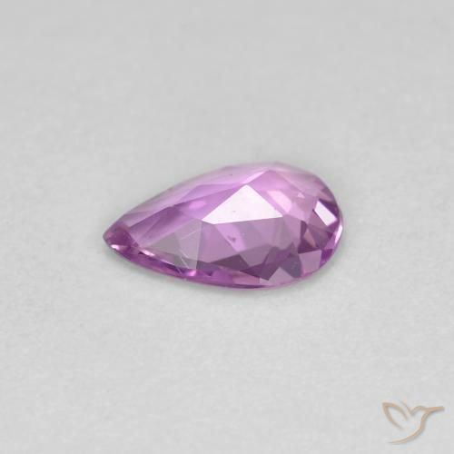 Safira roxo médio Natural 0.48ct, Formato de pêra, VS