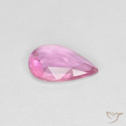 Safira Rosa quente Natural 0.52ct, Formato de pêra, VVS