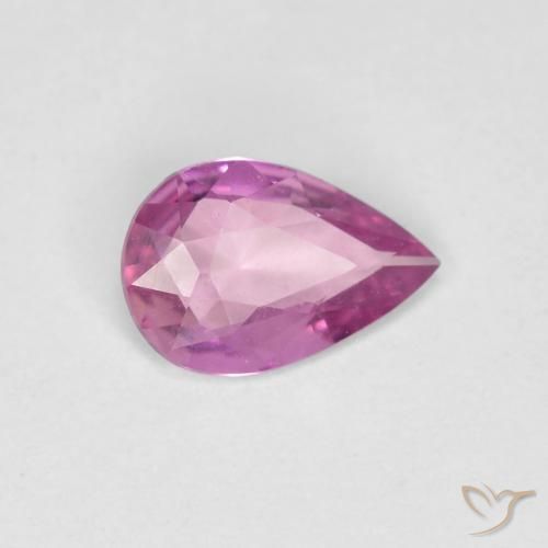 Safira Roxo Intenso Natural 0.43ct, Formato de pêra, VVS-VS