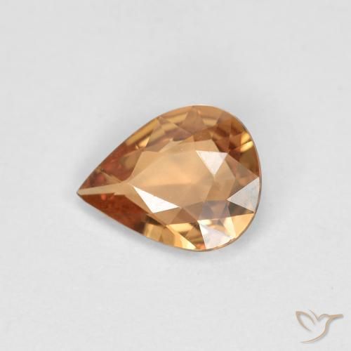 0.46ct Natural Laranja Dourado Safira, Formato de pêra, VVS-VS