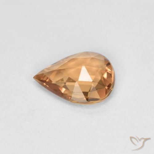 Safira Laranja Dourado Natural 0.46ct, Formato de pêra, VVS-VS