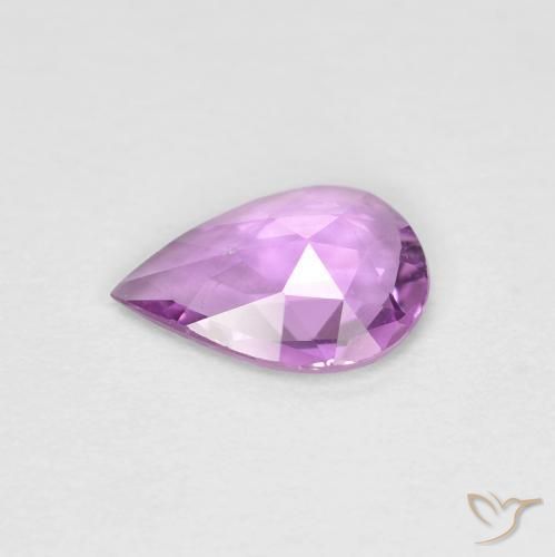 Safira Roxo Rosado Profundo Natural 0.53ct, Formato de pêra, VVS-VS